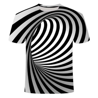 Buy xtl-248 Men Creative 3D Line Printing T-Shirt