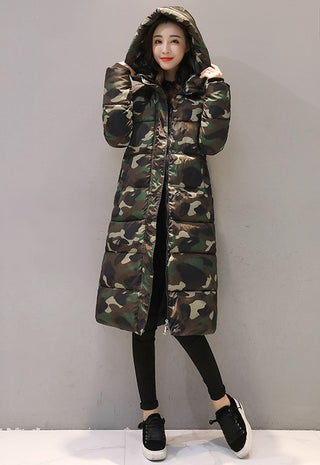 Buy dark-green Women&#39;s Long Quilted Winter Jacket