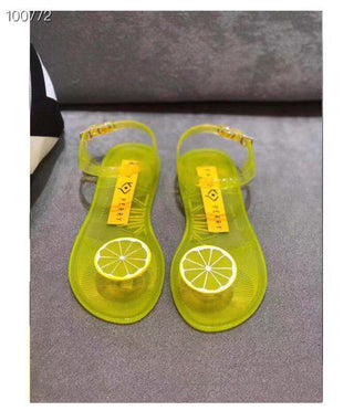 Buy lemon Women Flat Heel Jelly Fruit Sandals