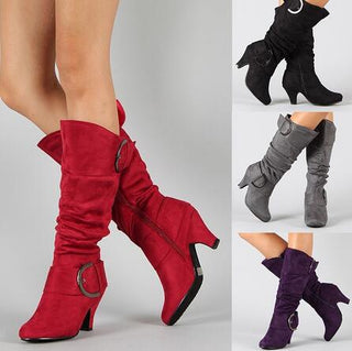 Women Belt Buckle Fashion Boots