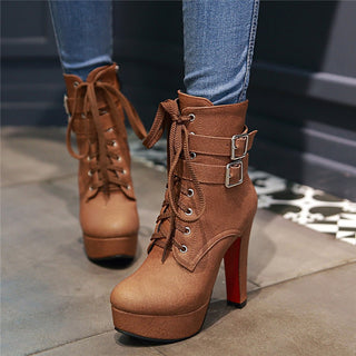 Women Ultra-Heeled Chunky Boots