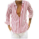 Men Long Sleeve Striped Shirt