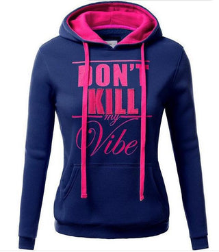 Buy blue Women Long-sleeved Slim-fit Hoodie