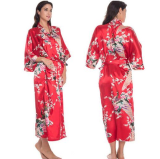 Buy red Women Satin Silk Robe