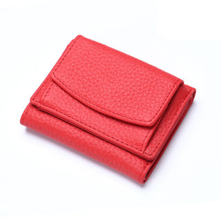 Buy bright-red Women Leather and Cowhide Mini Wallet