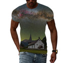 Trend Print Men's Aurora Pattern 3d T-Shirt