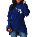 Women Paw Print Long Hoodie