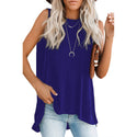 Round Neck Sleeveless Irregular Pullover Top