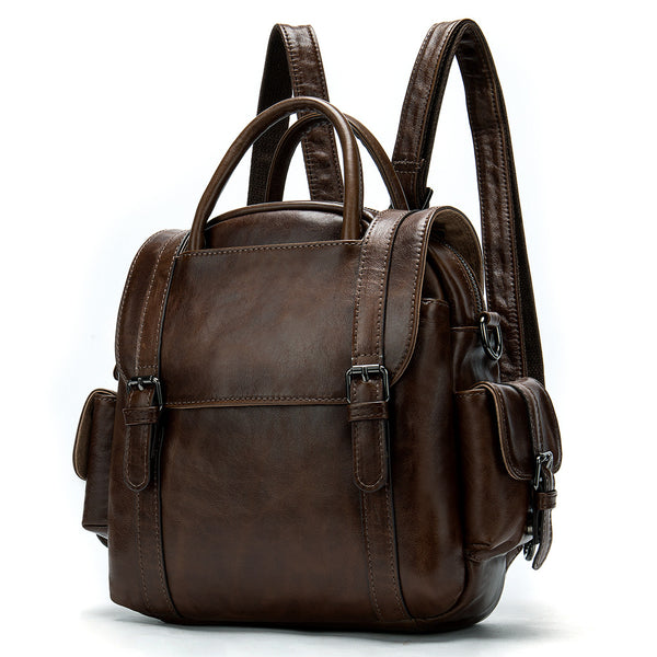 Multifunctional Retro Leather Backpack