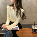 Knitted Lapel Collar Cardigan Sweater