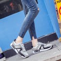 Color Contrast Geometric Patterned Flat Sneakers