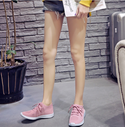 Solid Color Lace-up Flexible Sneakers