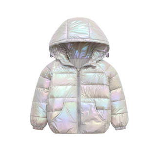 Buy silver Kids Polyester Bubble Jacket