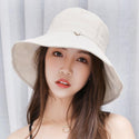 Women Solid Colored Cotton And Linen Basin Folding Hat