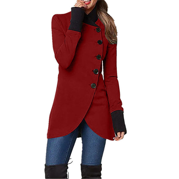 Women Single-breasted Long-sleeved Cotton Jacket