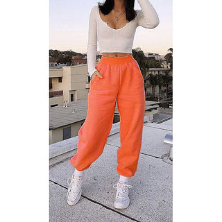 Buy orange High Waist Elasticated Loose Sweat Pants