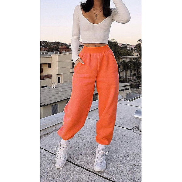 High Waist Elasticated Loose Sweat Pants