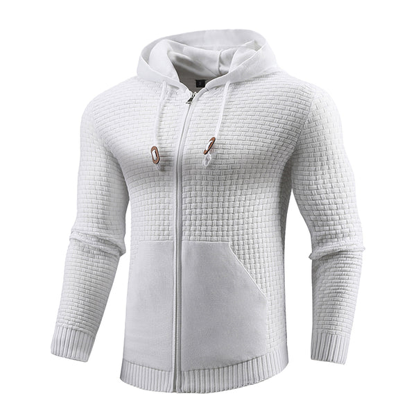 Men Four Seasons Knitting Zipper Hoodie