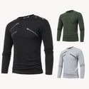 Men Multi Zipper Half High Collar T-shirt