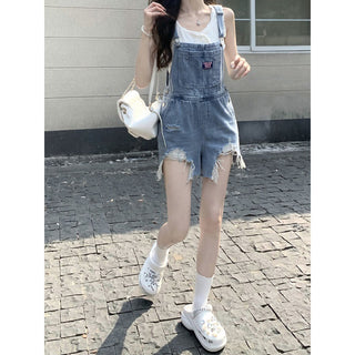 All-match Denim Short Overalls