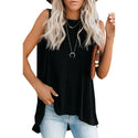 Round Neck Sleeveless Irregular Pullover Top