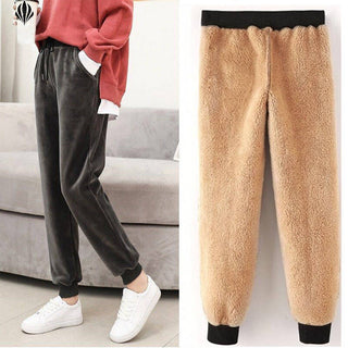 Velvet All-Match Warm Drawstring Sweat Pants