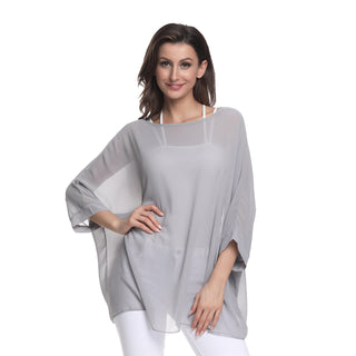 Buy grey Women Bohemian Chiffon Seaside Shawl Top