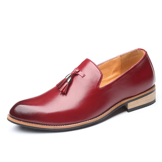 Buy red Men Tasseled Solid Colored Loafers