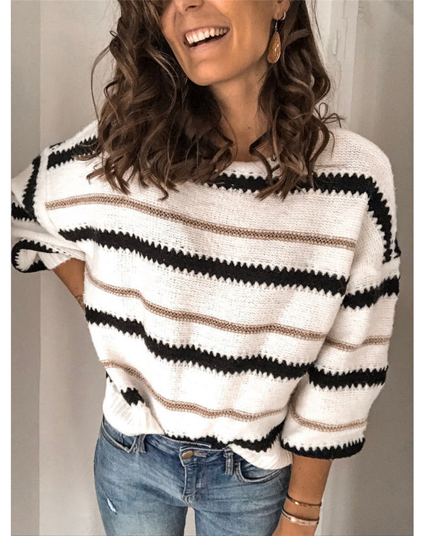 Patterned Loose Sweater