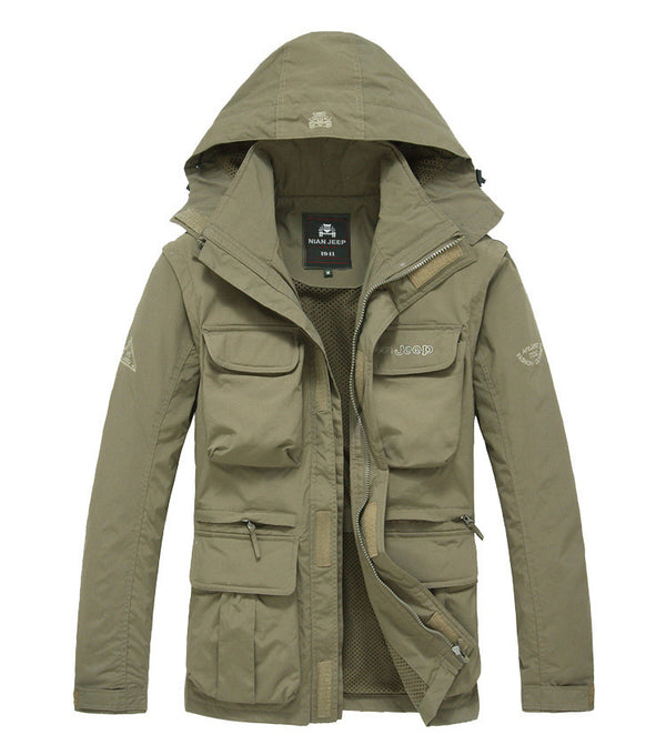 Men Waterproof Multi-Pocket Jacket