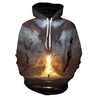 Wrath of Dragon Printed Hoodie