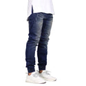 Men Scratched Stretchable Jeans