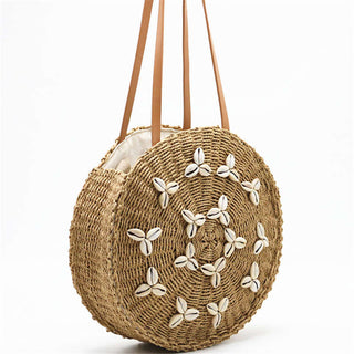 Women Shell Straw Bag