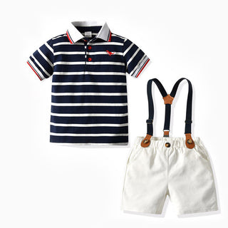 Buy 3360-style Boys&#39; Short-sleeved T-shirt Suspender Pants