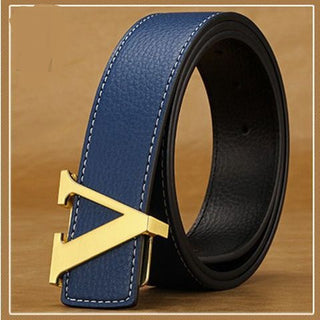 Buy blue Men Letter V Belt