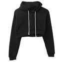 Cropped Solid-Coloured Drawstring Hoodie