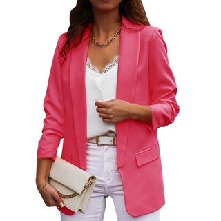 Buy pink Women Elegant Open Blazer