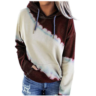 Buy wine-red Women Tie-Dye Hoodie