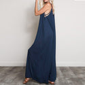 Summer V Neck Long Jumpsuits Casual Loose Rompers