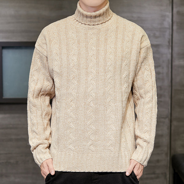 Men Loose High Neck Thickening Sweater