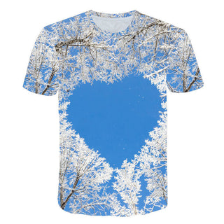 Buy aea0012a Men&#39;s 3D Snow Mountain Print T-Shirt