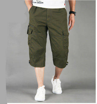 Buy armygreen Men Loose Multi Pocket Shorts