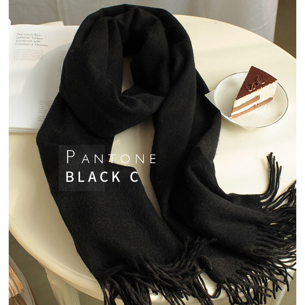 Women Thick Solid-Colored Woolen Scarf