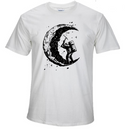 Men's Digging The Moon Print Casual T Shirt