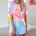 Casual Tie Dye Short Sleeve Loungewear Set