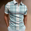 Men Short-Sleeved Patterned Polo T-Shirt