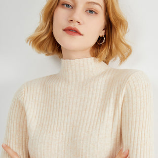 Buy beige Turtleneck Solid Colored Sweater