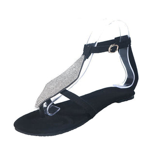 Buy black Women Rhinestone Flip Flop Sandals