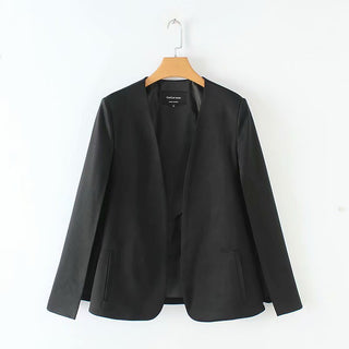 Buy black Women Split Polyester Blazer Shawl