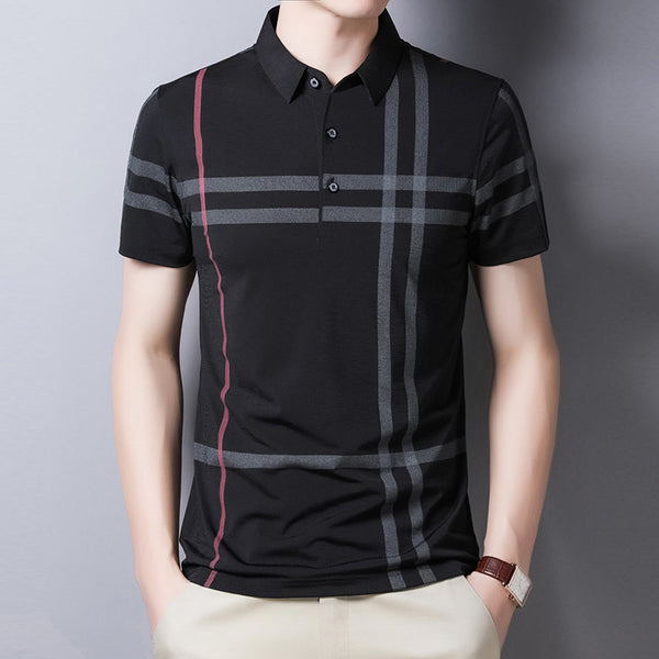 Men Striped Slim Fit Polo T-Shirt